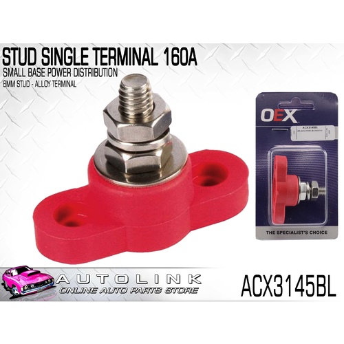 SMALL BASE POWER DISTRIBUTION STUD SINGLE TERMINAL 160A RED ACX3145BL