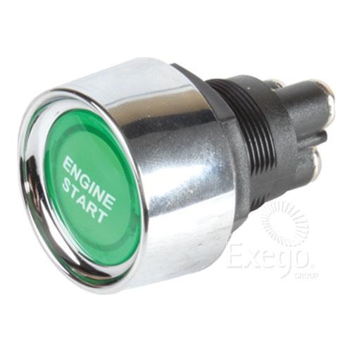CHROME PUSH BUTTON IGNITION ENGINE START SWITCH GREEN 12V @ 50 AMP 4WD TRUCK BUS