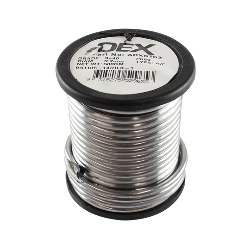 OEX ACX6152 Acid Core Solder Roll 3.2mm 40% Tin 60% Lead Old Older Cable 500g