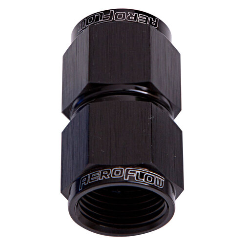 Aeroflow AF131-04BLK Straight Female Swivel Coupler -4AN Black Finish