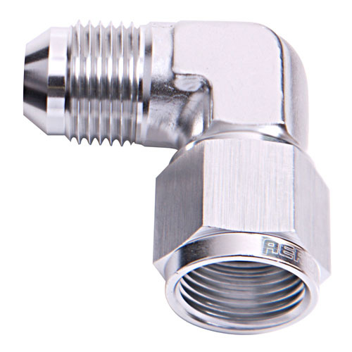 AEROFLOW AF143-06S SILVER FEMALE / MALE 90° FLARE SWIVEL -6AN