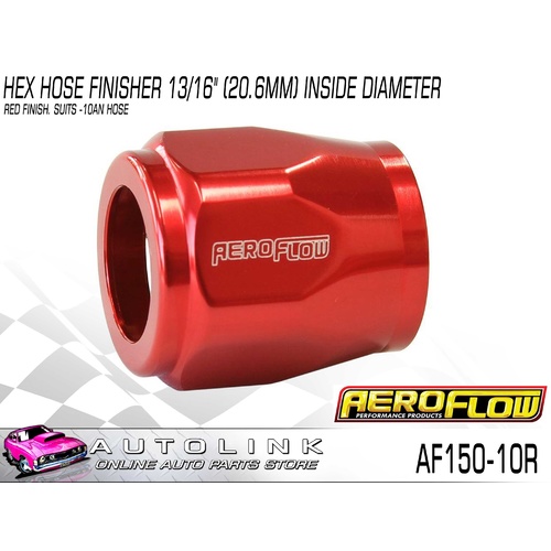 AEROFLOW HEX HOSE FINISHER 13/16" (20.6mm) INSIDE DIAMETER RED AF150-10R