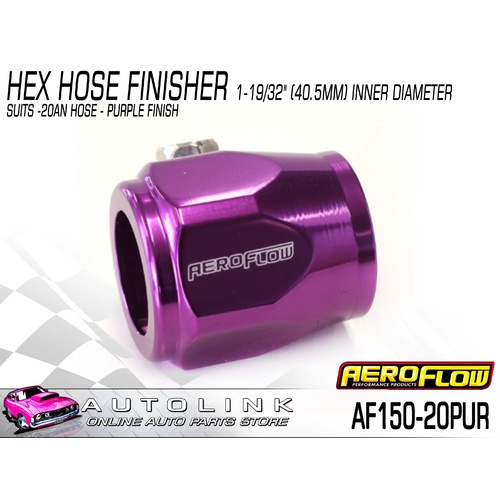AEROFLOW AF150-20PUR HEX HOSE FINISHER PURPLE -20AN 40.5mm ID 