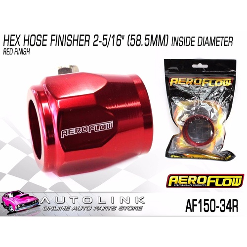 AEROFLOW HEX HOSE FINISHER 2-5/16" (58.5mm) INNER DIA. RED FINISH AF150-34R