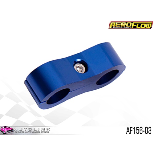 AEROFLOW BILLET ALLOY DUAL HOSE SEPARATOR BLUE FINISH 3/16" ID AF156-03
