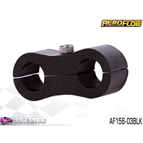 AEROFLOW BILLET ALLOY DUAL HOSE SEPARATOR BLACK FINISH 3/16" ID AF156-03BLK