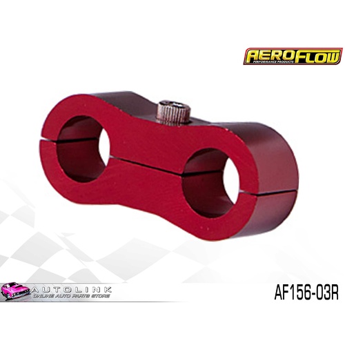 AEROFLOW BILLET ALLOY DUAL HOSE SEPARATOR RED FINISH 3/16" ID AF156-03R 