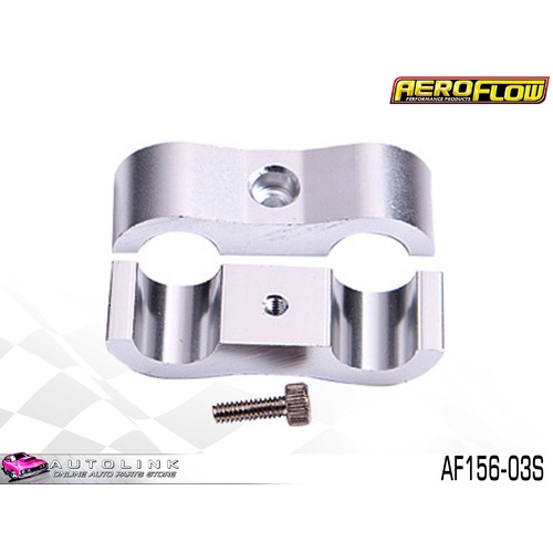 AEROFLOW BILLET ALLOY DUAL HOSE SEPARATOR SILVER FINISH 3/16" ID AF156-03S