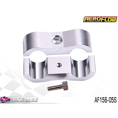 AEROFLOW BILLET ALLOY DUAL HOSE SEPARATOR SILVER FINISH 5/16" ID AF156-05S