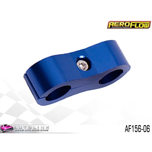 AEROFLOW BILLET ALLOY DUAL HOSE SEPARATOR BLUE FINISH 3/8" ID AF156-06