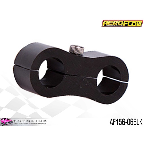 AEROFLOW BILLET ALLOY DUAL HOSE SEPARATOR BLACK FINISH 3/8" ID AF156-06BLK