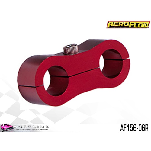 AEROFLOW BILLET ALLOY DUAL HOSE SEPARATOR RED FINISH 3/8" ID AF156-06R