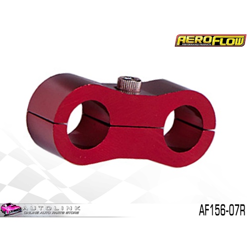 AEROFLOW BILLET ALLOY DUAL HOSE SEPARATOR RED FINISH 7/16" ID AF156-07R