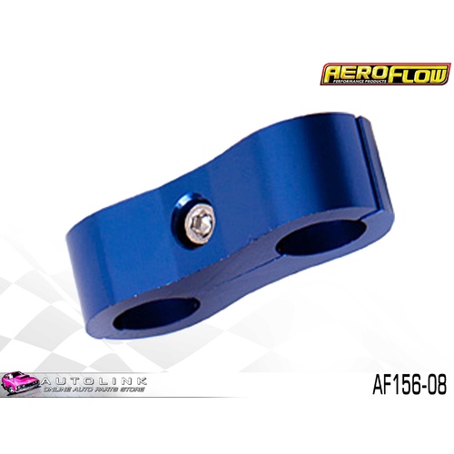 AEROFLOW BILLET ALLOY DUAL HOSE SEPARATOR BLUE FINISH 1/2" ID AF156-08