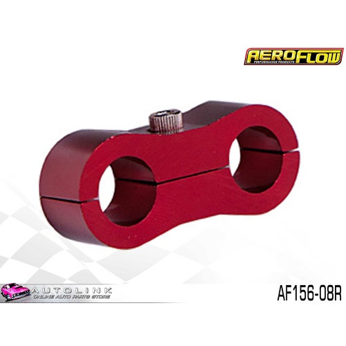AEROFLOW BILLET ALLOY DUAL HOSE SEPARATOR RED FINISH 1/2" ID AF156-08R