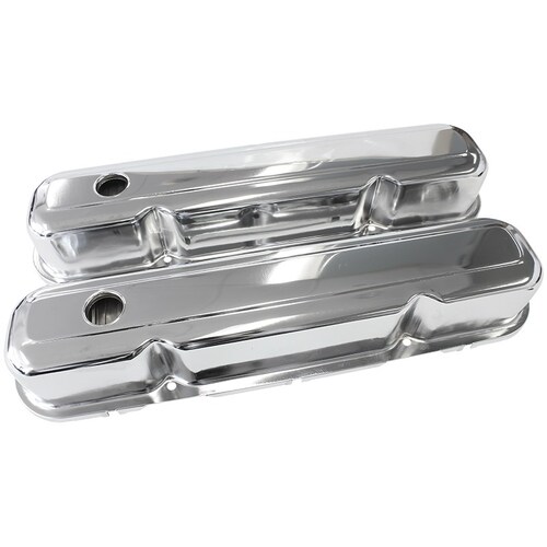 Aeroflow AF1821-5056 Chrome Steel Valve Covers for SB Chrysler 273 318 340 360 V8