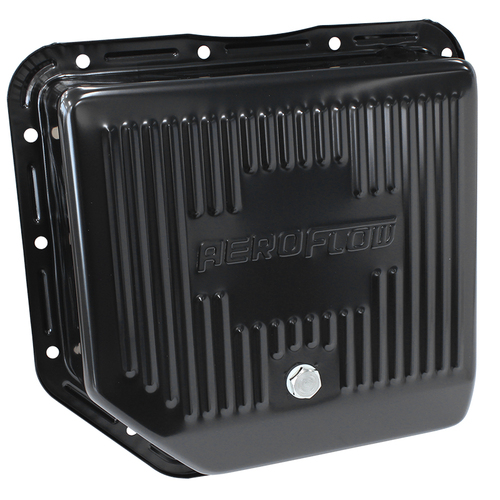 Aeroflow AF1826-3003 Black Transmission Deep Pan For GM Turbo 350 With Drain Plug