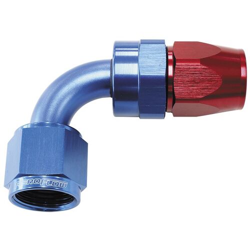 Aeroflow AF203-04D 200 Series PTFE 90° Hose End -4AN Blue for 200 & 250 Hose