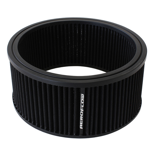 AEROFLOW AF2041-3640 WASHABLE BLACK AIR FILTER ELEMENT ROUND 9" x 4"
