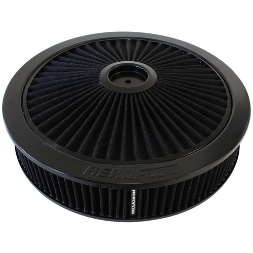 AEROFLOW AF2251-3079 BLACK WASHABLE 14" x 3" FULL FLOW AIR FILTER FOR DOMINATOR