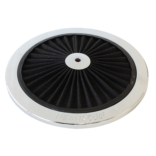 AEROFLOW AF2851-0901 CHROME 9" FULL FLOW WASHABLE AIR FILTER TOP LID PLATE