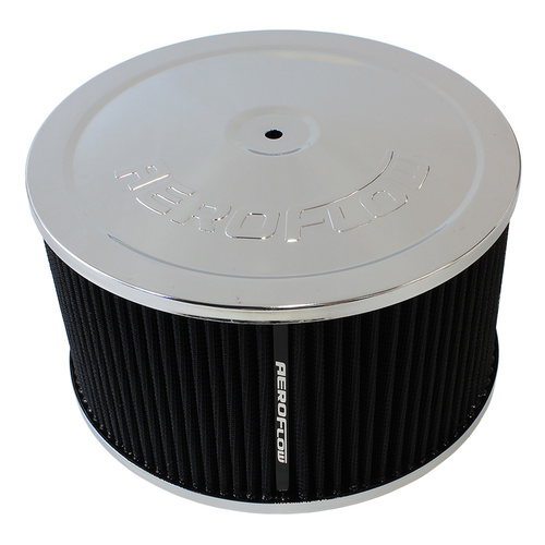 AEROFLOW AF2851-1366 CHROME 9" x 5" AIR FILTER ASSEMBLY FOR DOMINATOR CARBY