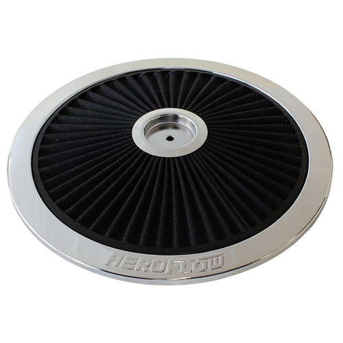 AEROFLOW AF2851-1401 CHROME 14" FULL FLOW WASHABLE AIR FILTER TOP LID PLATE