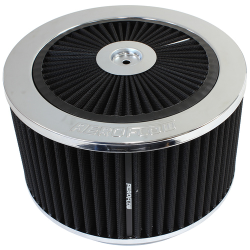 AEROFLOW AF2851-3154 CHROME WASHABLE 9" x 4" FULL FLOW AIR FILTER FOR DOMINATOR