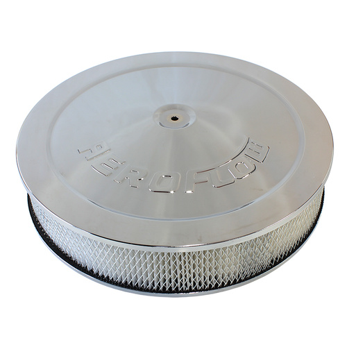 AEROFLOW AF2856-1280 CHROME 14" x 3" AIR FILTER ASSEMBLY WITH 1-1/8" DROP BASE