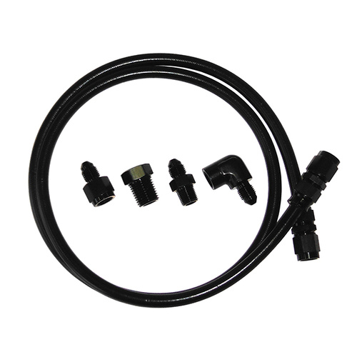 AEROFLOW AF30-4004BLK BLACK STAINLESS STEEL BRAIDED LINE GAUGE KIT -4AN x 4FT