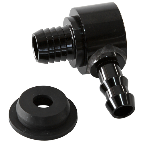 AEROFLOW AF350-01BLK BLACK UNIVERSAL BILLET BRAKE BOOSTER VALVE 3/8" BARB