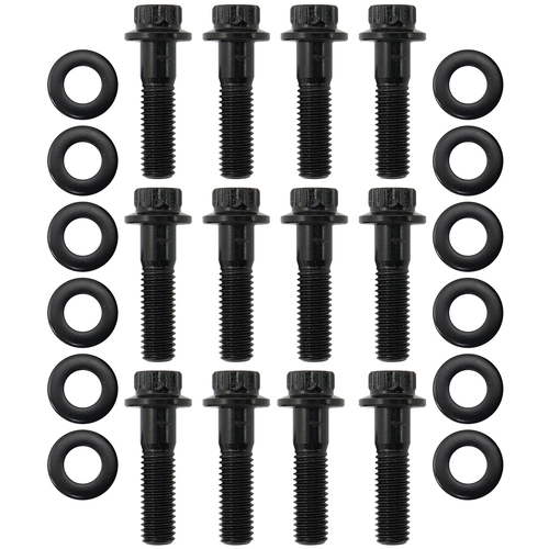 Aeroflow AF37-1013 Black Extractor Header Bolts M8 x 1.25mm 1.181 for GM LS x12