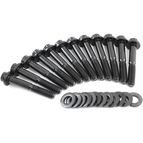 Aeroflow AF37-1210 Intake Manifold Bolts for Ford Windsor Black 12 Point Head