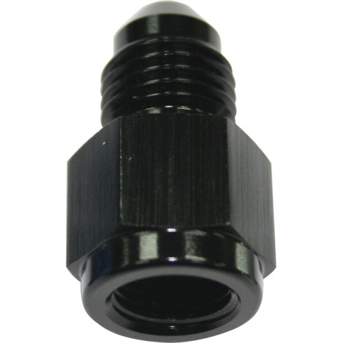 Aeroflow AF370-04BLK Black Straight Female NPT to Male AN Adapter 1/8" to -4AN