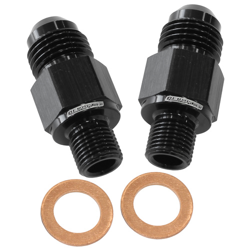 AEROFLOW AF395-08BLK FORD C4 AUTO TRANSMISSION COOLER FITTINGS 1/8" NPSM TO -8AN
