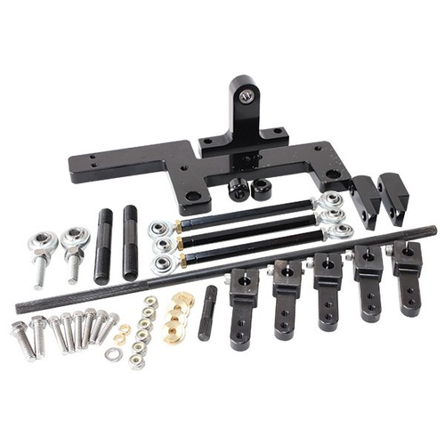 Aeroflow AF42-1070 4150 Dual Carburettor Blower Linkage Kit Black Finish