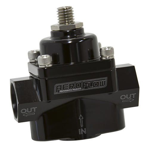 AEROFLOW AF49-3000BLK BILLET 2 PORT BLACK FUEL PRESSURE REGULATOR 4.5 TO 9psi
