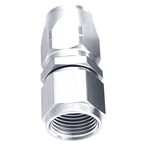 AEROFLOW AF501-10S SILVER ONE PIECE FULL FLOW SWIVEL STRAIGHT HOSE END -10AN