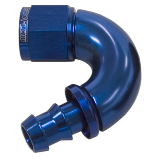 AEROFLOW AF515-06 BLUE 510 SERIES FULL FLOW 150° PUSH LOCK HOSE END -6AN