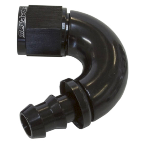 AEROFLOW AF515-12BLK BLACK 510 SERIES FULL FLOW 150° PUSH LOCK HOSE END -12AN