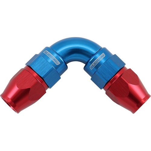 Aeroflow AF593-04-04D 590 Series PTFE 90° Dual Hose Ends -4AN Blue/Red Finish