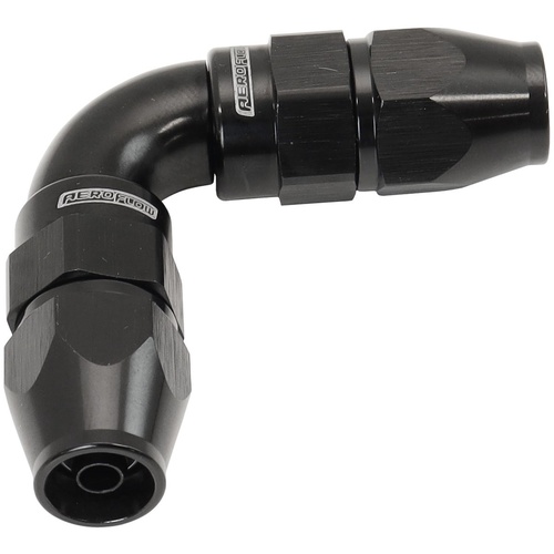 Aeroflow AF593-04-04DBLK 590 Series PTFE 90° Dual Hose Ends -4AN Black Finish