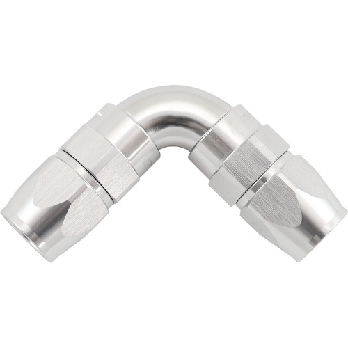 Aeroflow AF593-06-06DS 590 Series PTFE 90° Dual Hose Ends -6AN Silver Finish