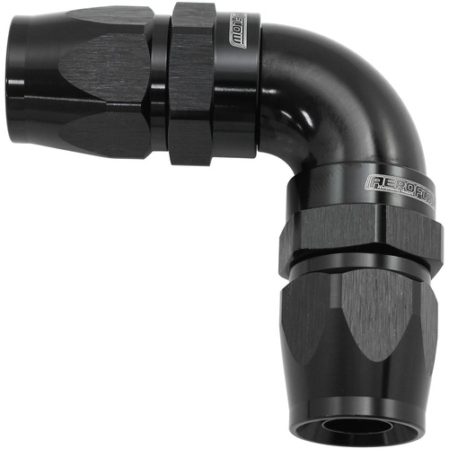 Aeroflow AF593-08-08DBLK 590 Series PTFE 90° Dual Hose Ends -8AN Black Finish