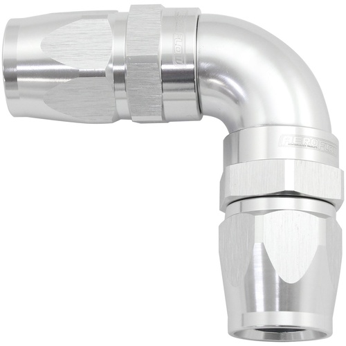 Aeroflow AF593-10-10DS 590 Series PTFE 90° Dual Hose Ends -10AN Silver Finish