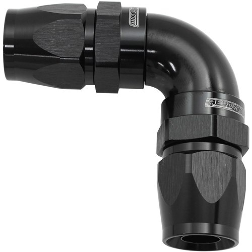 Aeroflow AF593-12-12DBLK 590 Series PTFE 90° Dual Hose Ends -12AN Black Finish