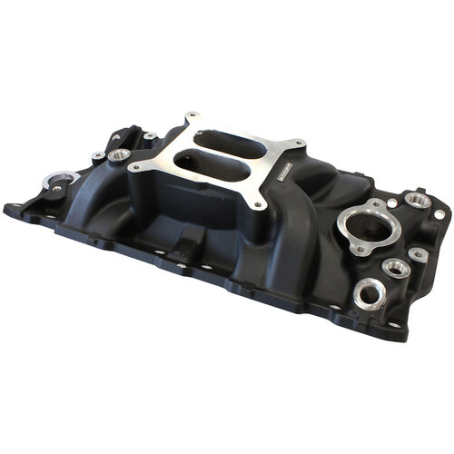 Aeroflow AF6210-1000 Black Street Dual Plane Intake Manifold Non EGR For SBC V8