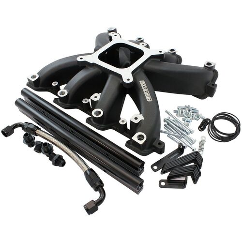 Aeroflow AF6250-5000 Black LS V8 Cathedral Port EFI Single Intake Manifold Kit
