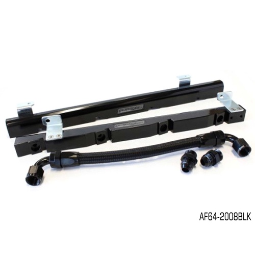AEROFLOW AF64-2008BLK BLACK BILLET EFI FUEL RAIL BLACK FOR HOLDEN V8 304 - 355 EFI