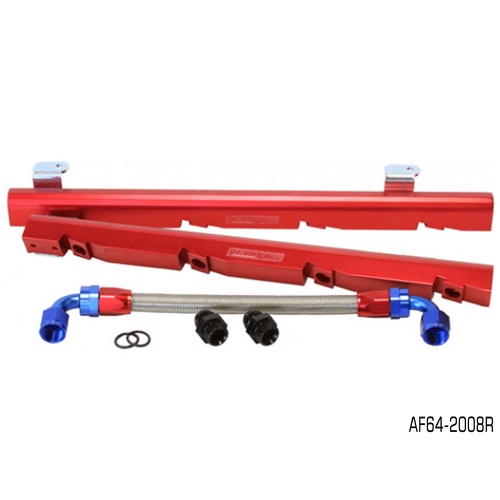 AEROFLOW AF64-2008R RED BILLET EFI FUEL RAIL FOR HOLDEN V8 304 - 355 EFI